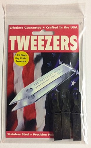 Book Cover 3 Pack Black Oxide Uncle Bill's Sliver Gripper Precision Key Chain Tweezers