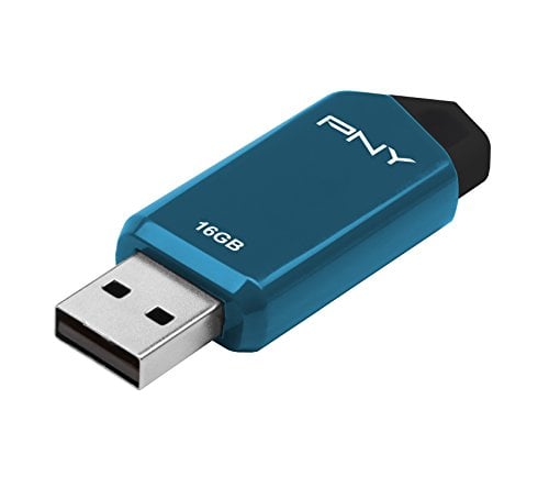 Book Cover PNY Retract USB 2.0 Flash Drive, 16GB, Blue or Red - Color May Vary (P-FD16GRTC-GE)