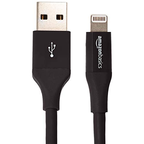 Book Cover AmazonBasics Lightning to USB A Cable, Advanced Collection, MFi Certified iPhone Charger, Black, 3 Foot, 2 Pack