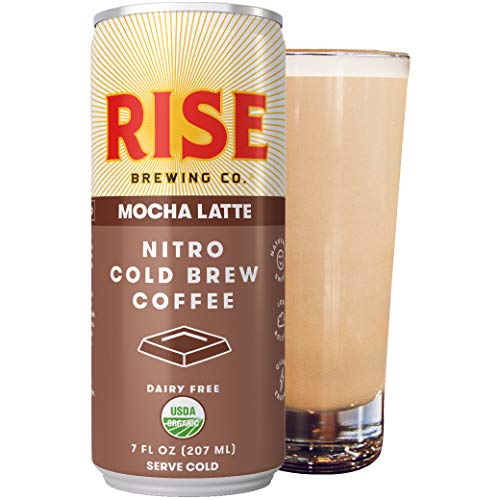 Book Cover RISE Brewing Co. | Mocha Nitro Cold Brew Latte (12 7 fl. oz. Cans) - USDA Organic, Non-GMO | Vegan & Dairy Free | Clean Energy, Low Acidity, Slightly Sweet & Refreshingly Smooth | 150 Calories
