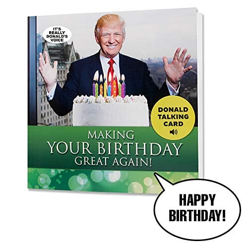 Book Cover Donald Trump Talking Happy Birthday Card - Wishes You Happy Birthday in Trump's REAL Voice - Surprise Someone with a Personal Birthday Gift from the President of the United States - Includes Envelope