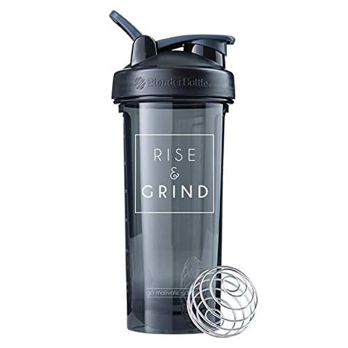 Book Cover GOMOYO Motivational Quotes on BlenderBottle Brand Pro Series Shaker Cup, Pro24 & Pro28, Includes BlenderBall Whisk (28oz - Rise - Black)