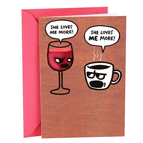 Book Cover Hallmark Shoebox Funny Birthday Card for Her (Wine and Coffee)