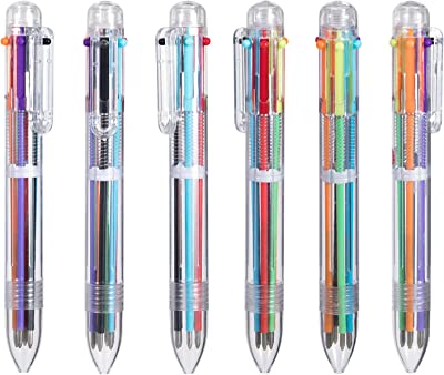 Book Cover Favourde 22 Pack 0.5mm 6-in-1 Multicolor Ballpoint Pen，6-Color Retractable Ballpoint Pens for Office School Supplies Students Children Gift