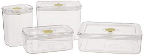Book Cover Synziar Storage Lids 4 Pieces Air-Tight Food Containers Set BPA Free, 1 White