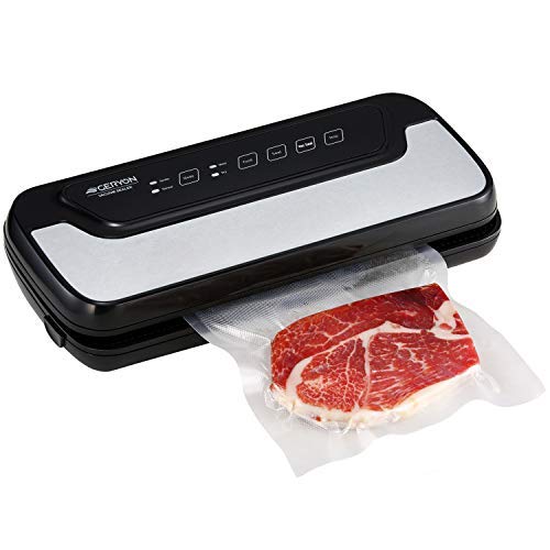 Book Cover GERYON Vacuum Sealer, Automatic Compact Food Sealer Machine with Starter Bags & Roll, Hose for Food Savers and Sous Vide