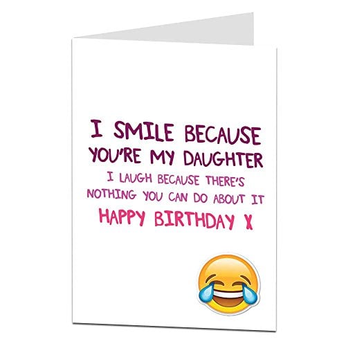 Book Cover Funny Daughter Birthday Cards Perfect For 18th 21st 30th 40th 50th Cool Quirky Design Blank Inside To Add Your Own Personal Greetings