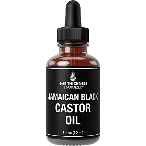 Book Cover Jamaican Black Castor Oil (1fl Oz) by Hair Thickness Maximizer. Pure Unrefined Oils for Thickening Hair, Eyelashes, Eyebrows. Avoid Hair Loss, Thinning Hair for Men and Women