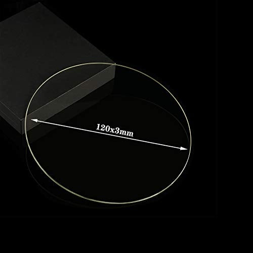 Book Cover 120mm X 3mm Round Borosilicate Glass Plate, 3D Printer Build Surface, Mini Delta