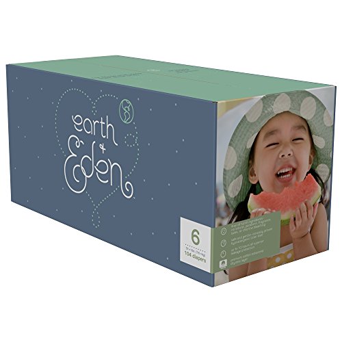 Book Cover Earth & Eden Baby Diapers, Size 6, 104 Count