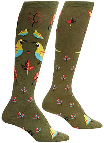 Book Cover Sock It To Me, Well Quail-ified Women's Knee High Funky Socks, Quail Birds