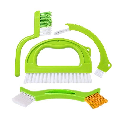 Book Cover Grout Cleaner Brush - Tile Joint Cleaning Scrubber Brush with Nylon Bristles - Great Use for Deep Cleaning Shower,Floors,Window,Bathroom,Kitchen,Track and Other Household.4 in 1 Value Pack By DoriHom.