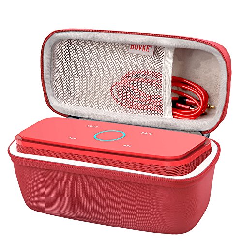 Book Cover BOVKE for DOSS SoundBox Touch Wireless Bluetooth V4.0 Portable Speaker Protective Hard EVA Travel Shockproof Carrying Case Cover Storage Pouch Bag, Red