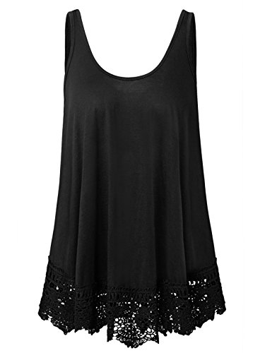 Book Cover Plus Size Swing Lace Flowy Tank Top for Women