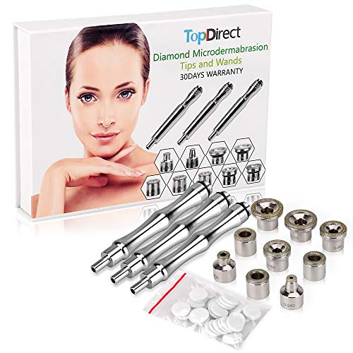 Book Cover Diamond Microdermabrasion Dermabrasion Replacement Accessories Set with 3 Wands + 9 Tips + Cotton Filter for Facial Peeling Face Skin Care Salon Beauty Machine Device