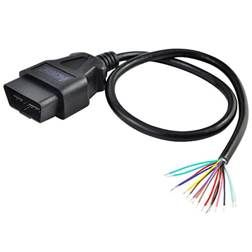 Book Cover iKKEGOL 16 Pin J1962 OBD2 OBD-II Male Connector to Open Plug Wire, OBD Diagnostic Extension Cable Pigtail for DIY (60cm 24