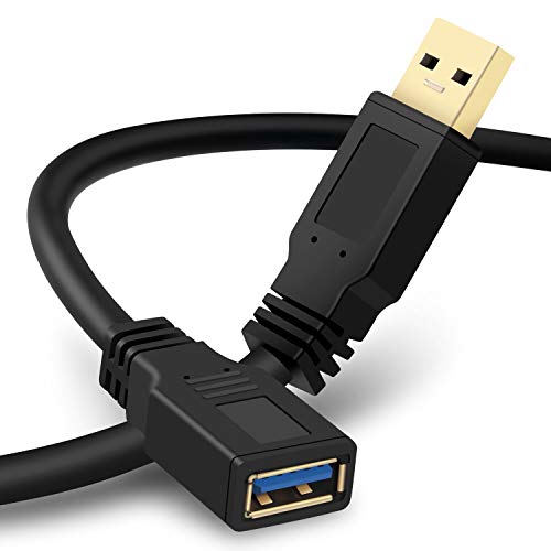 Book Cover Short USB 3.0 Extension Cable 1 Feet, NC XQIN USB 3.0 Type A Male to A Female Extension Cord,for Data Transfer USB Flash Drive, Keyboard, Mouse, Playstation, Xbox, Oculus VR, Card Reader, Printer etc