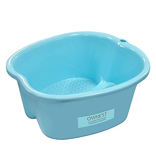 Book Cover Ownest Foot Bath Spa,Water Spa and Foot Massage, Sturdy Plastic Foot Basin for Soaking Foot,Toe Nails, and Ankles,Pedicure,Portable Foot Tub-Blue
