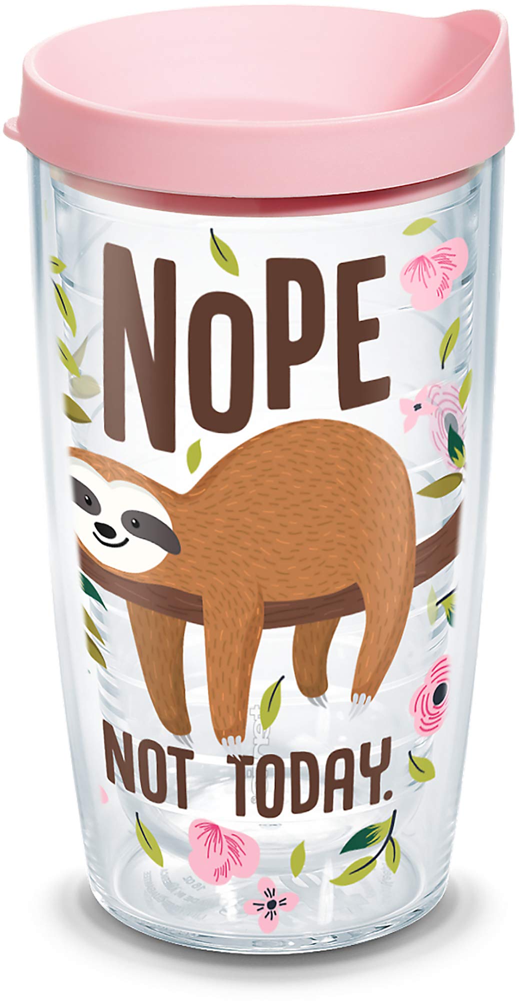 Book Cover Tervis Sloth Nope Not Today Made in USA Double Walled Insulated Tumbler Travel Cup Keeps Drinks Cold & Hot, 16oz, Classic Classic 16oz