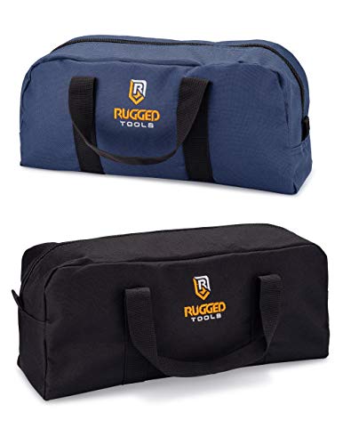 Book Cover Rugged Tools Tool Bag Combo - Includes 1 Small & 1 Medium Toolbag - Organizer Tote Bags for Electrician, Plumbing, Gardening, HVAC & More