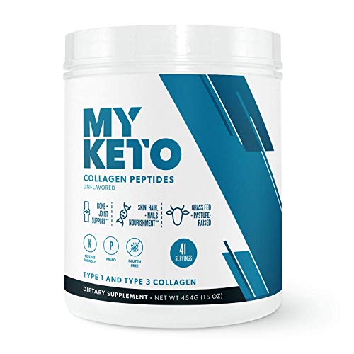Book Cover MyKeto Pure Collagen Peptides Powder (Hydrolyzed) | Grass-Fed, Certified Paleo Friendly, Non-GMO, Ketogenic Friendly and Gluten Free - Unflavored