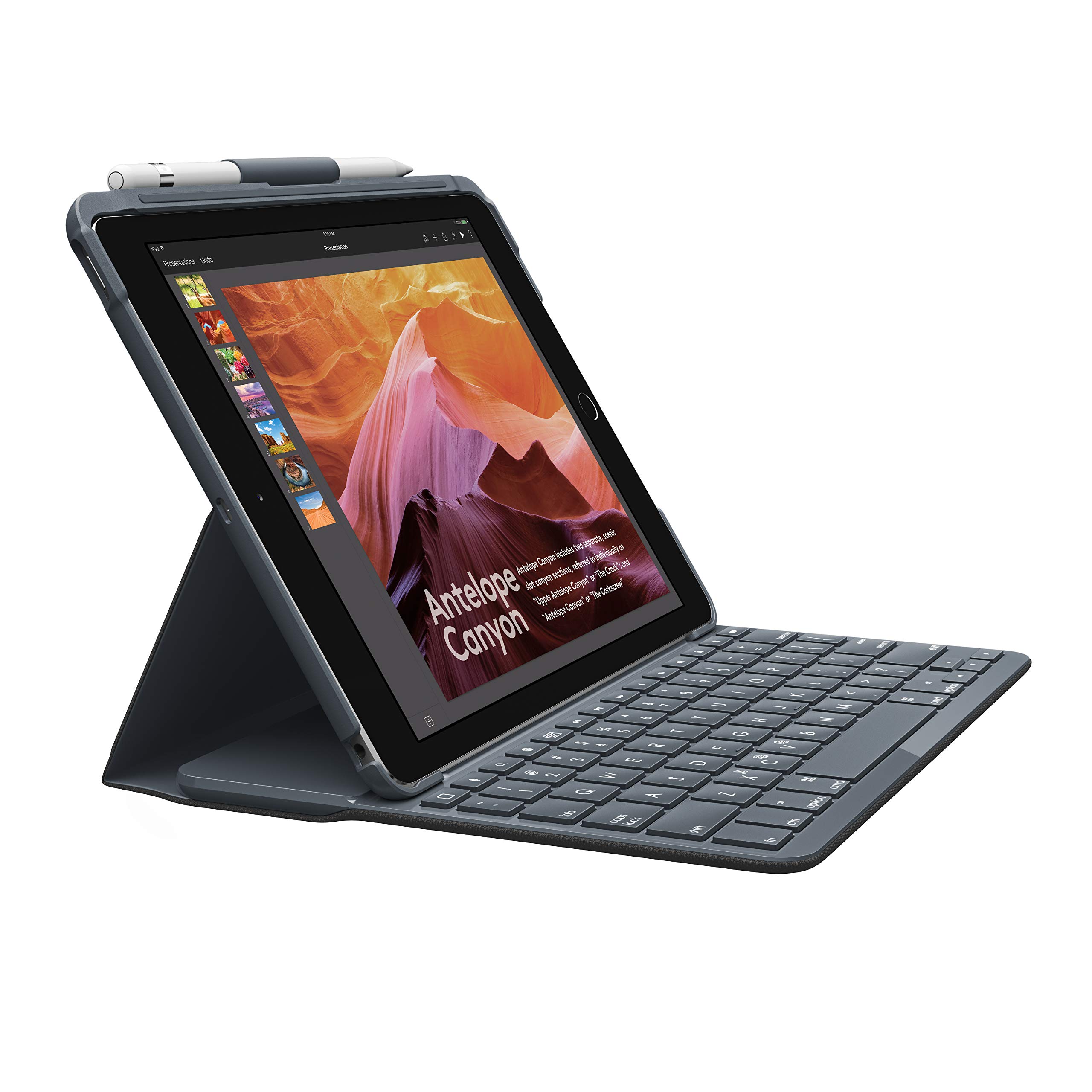 Book Cover Logitech Slim Folio with Integrated Bluetooth Keyboard for iPad (5th and 6th Generation) Black