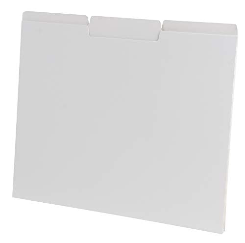 Book Cover Sustainable Greetings White File Folders with Tabs, Letter Size (9.5 x 11.5 in, 100 Pack)