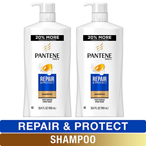 Book Cover Pantene, Shampoo, Pro-V Repair and Protect for Damaged Hair, 30.4 fl oz, Twin Pack
