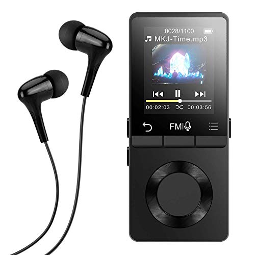 Book Cover AGPTEK Metal MP3 Player with Loud Speaker, 8GB Lossless Music Player Supports FM Radio Recording with HD Headphones, Expandable Up to 128GB, Black(M6)