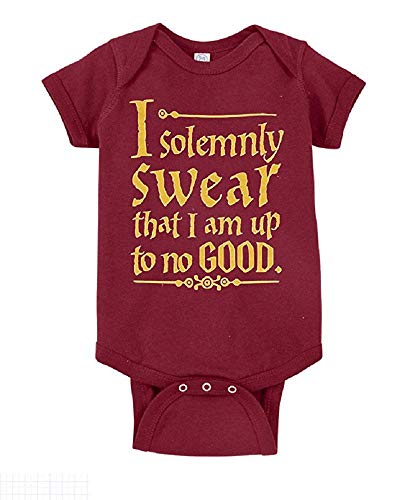 Book Cover Unisex Baby I Solemnly Swear That I Am Up to No Good One Piece Bodysuit