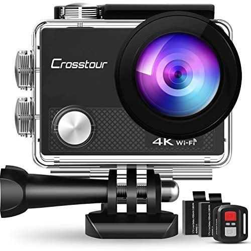 Book Cover Crosstour 4K Action Camera 16MP WiFi Underwater Cam 30M Waterproof Case Sports Camera with Remote Control 2 Batteries and 19 Mounting Accessories