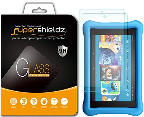 Book Cover (2 Pack) Supershieldz for All New Fire HD 10 Kids Edition Tablet 10.1 inch Tempered Glass Screen Protector, Anti Scratch, Bubble Free