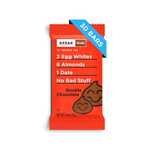Book Cover RXBAR Kids Real Food Protein Bar, Double Chocolate, Gluten Free, 1.16oz Bars, 30 Count