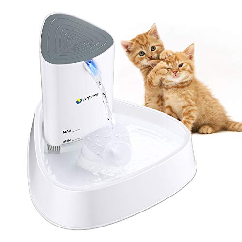 Book Cover isYoung Cat Fountain LED Pet Water Fountain Ultra Quiet Automatic Pet Water Dispenser with Adjustable Water Flow and Activated Carbon Filter for Dogs, Cats, Birds and Small Animals (White)