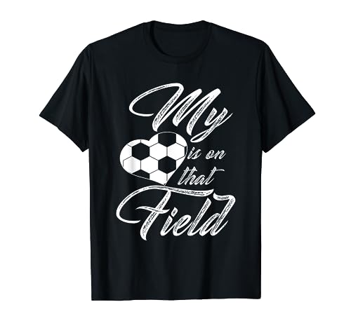 Book Cover My Heart Is On That Soccer Field Funny Shirt Men Women Kids