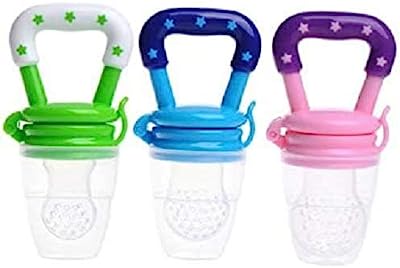 Book Cover Baby Fruit Feeder Pacifier 3Pack-Fresh Food Feeder-Silicone Nipple Teething Toy-Silicone Pouches for Toddlers & Kids