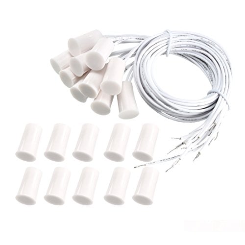 Book Cover sourcingmap N.C. Recessed Wired Security Window Door Contact Sensor Alarm Magnetic Reed Switch White RC-33 10pcs