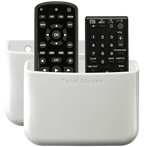 Book Cover TotalMount Universal Remote Holders (Quantity 2 - Two Remotes per Holder - White)