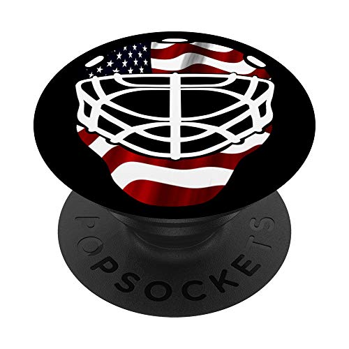 Book Cover Hockey Phone Grip American Flag Goalie Helmet USA Gift Idea PopSockets PopGrip: Swappable Grip for Phones & Tablets