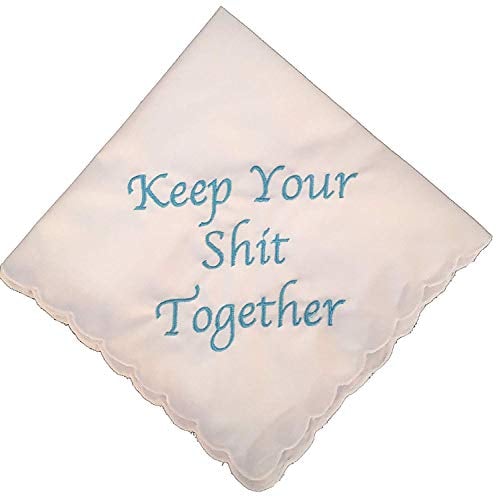 Book Cover Keep Your Shit Together Wedding Handkerchief in (Blue)