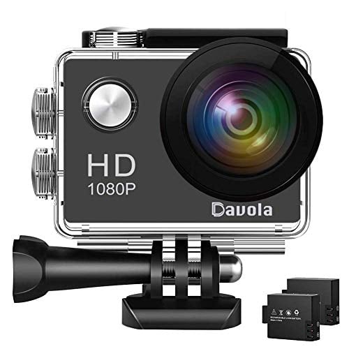 Book Cover Action Camera Davola 1080P WiFi Sports Camera 12MP Underwater Waterproof Camera with Wide-Angle Lens and Mounting Accessory Kits