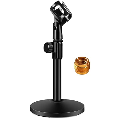 Book Cover InnoGear Desktop Microphone Stand, Upgraded Adjustable Table Mic Stand with Mic Clip and 5/8