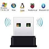 Book Cover Bluetooth USB Adapter, Bluetooth 4.0 USB Dongle, Low Energy for PC, Wireless Bluetooth Dongle for PC Laptop Desktop Computer, Compatible with Windows 10, 8.1, 8, 7, Vista, XP, Linux and Raspberry PI