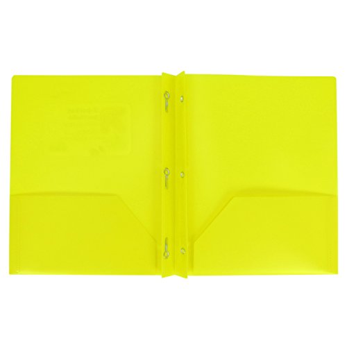 Book Cover Plastic Folder with Prongs 2 Pocket - up&up (Yellow)