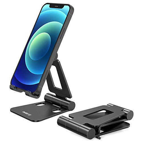 Book Cover Nulaxy A4 Cell Phone Stand, Fully Foldable, Adjustable Desktop Phone Holder Cradle Dock Compatible with Phone 11 Pro Xs Xs Max Xr X 8, iPad mini, Nintendo Switch, Tablets (7-10