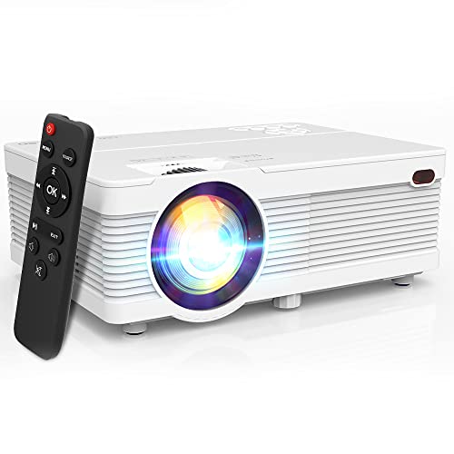 Book Cover Mini Projector, 2022 Upgrade 8500L Portable LCD Projector, Full HD 1080P Supported Mini Projector, Compatible with TV Stick/Phones/Tablet/PS4/TV Box/HDMI/USB/AV Projector for Outdoor Movies