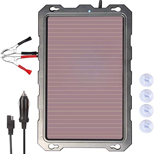 Book Cover Solar Car Battery Trickle Charger, 12V 3.3W Solar Battery Charger Car, Waterproof Portable Amorphous Solar Panel For Automotive, Motorcycle, Boat, Atv,Marine, RV, Trailer, Powersports, Snowmobile, etc