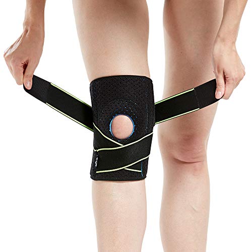 Book Cover Knee Brace with Side Stabilizers & Patella Gel Pads for Knee Support