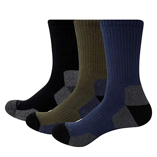 Book Cover YUEDGE Men's Performance Cotton Cushion Crew Socks Athletic Outdoor Sports Hiking Socks(X-Large)