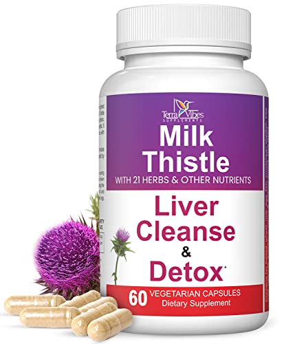 Book Cover Liver Cleanse & Detox Milk Thistle 1500mg High Potency Supplement for Weight Loss with 22 Ingredients - Liver Repair Detoxifier & Regenerator Active Liver Focus